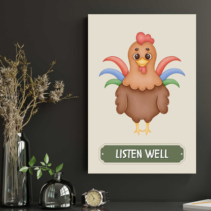 Listen Well Chicken Poster | S01