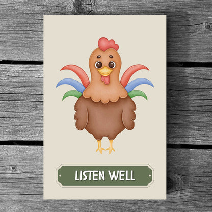 Listen Well Chicken Poster | S01