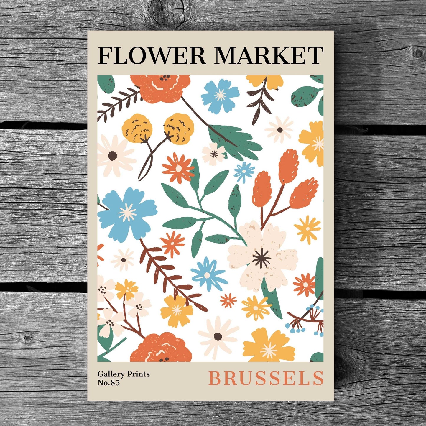 Brussels Flower Market Poster | S02