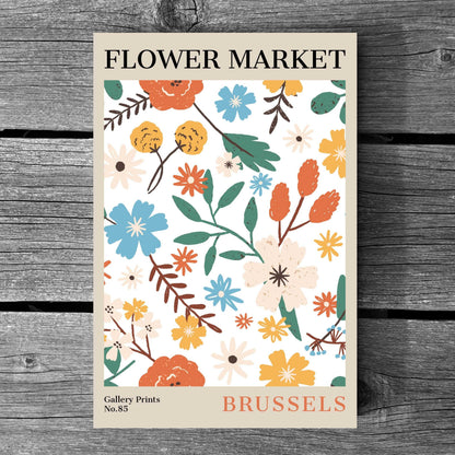 Brussels Flower Market Poster | S02