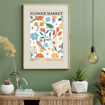 Brussels Flower Market Poster | S02