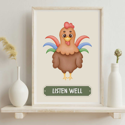 Listen Well Chicken Poster | S01