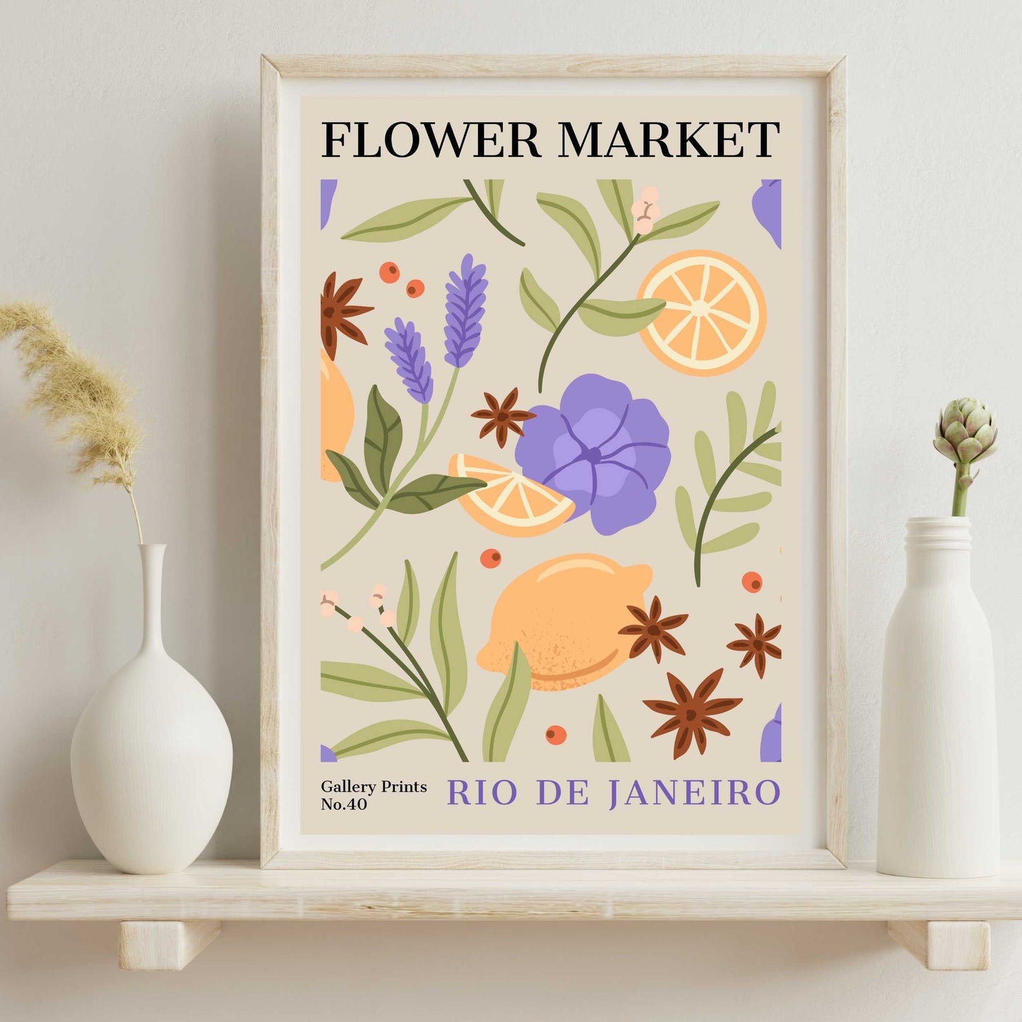 Rio de Janeiro Flower Market Poster | S01