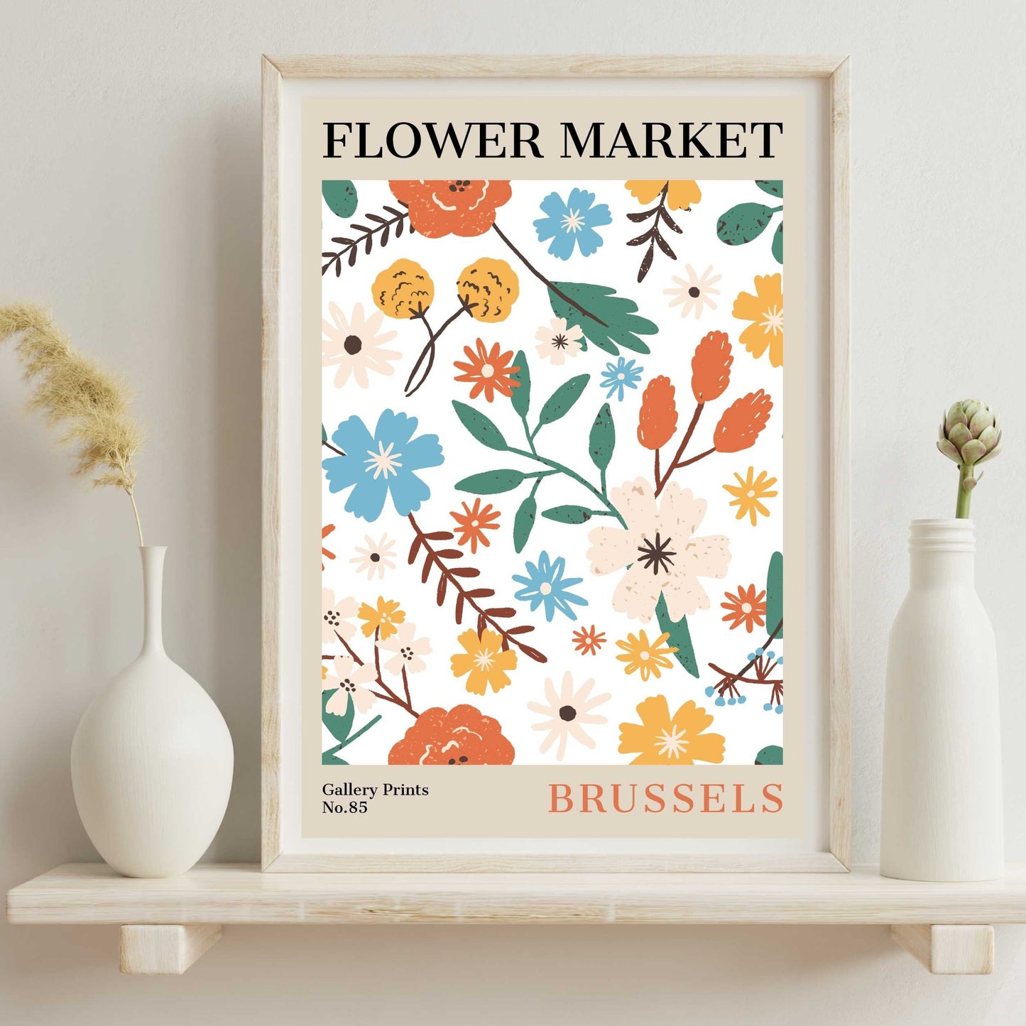 Brussels Flower Market Poster | S02