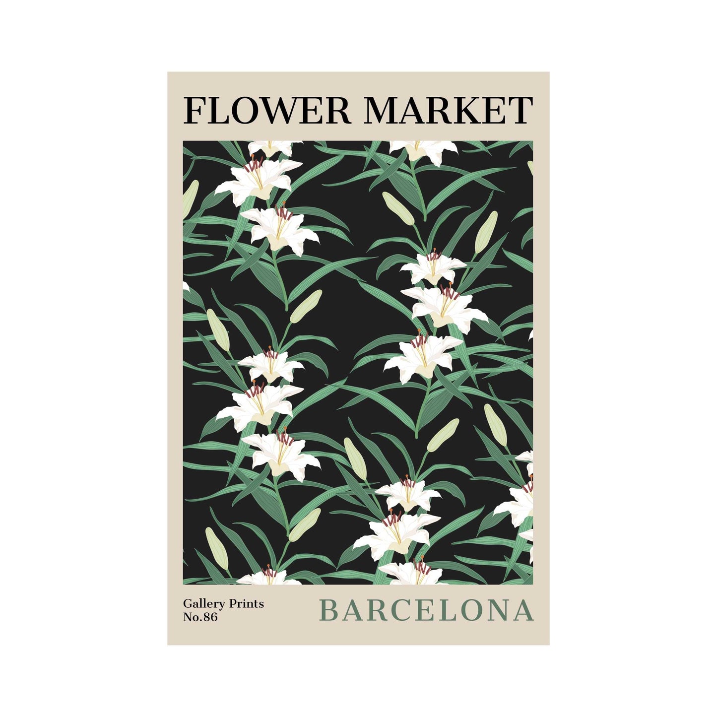 Barcelona Flower Market Poster | S02