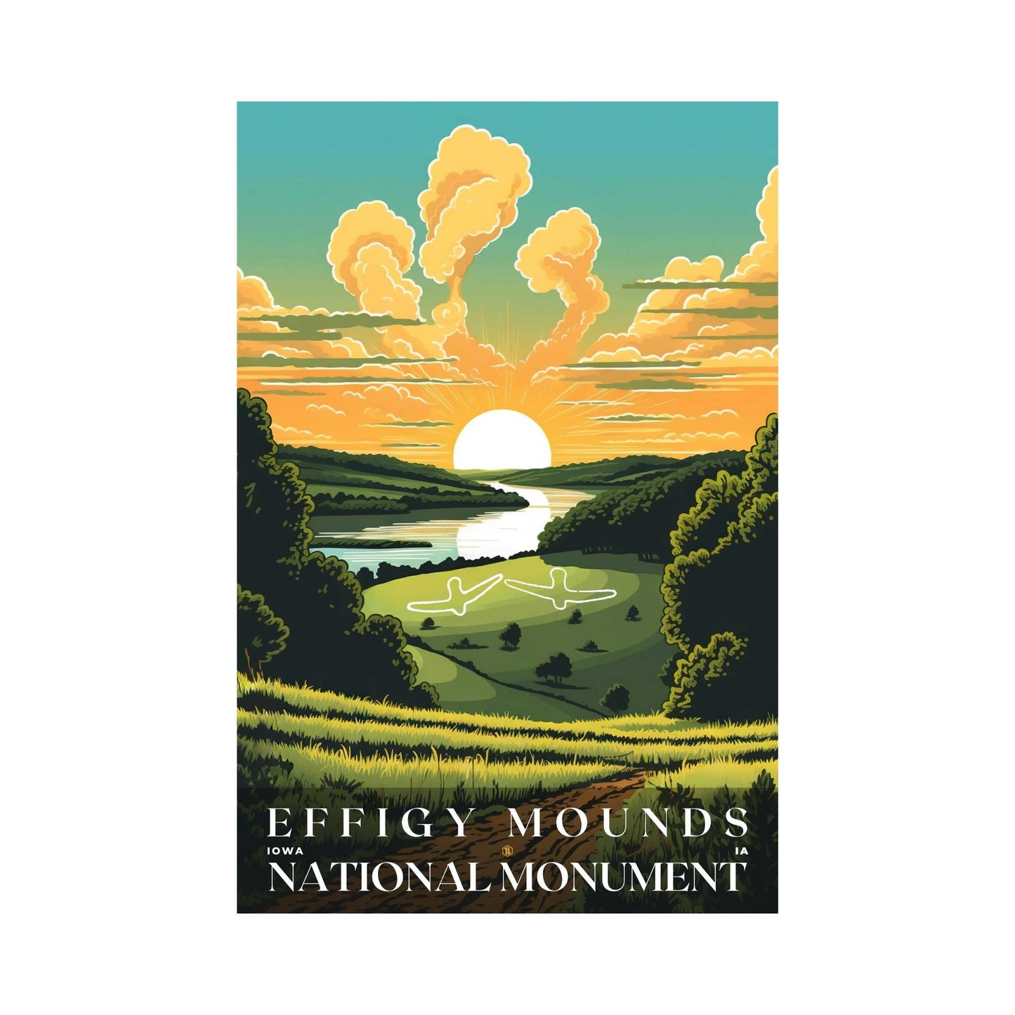 Effigy Mounds National Monument Poster | US Travel | S01