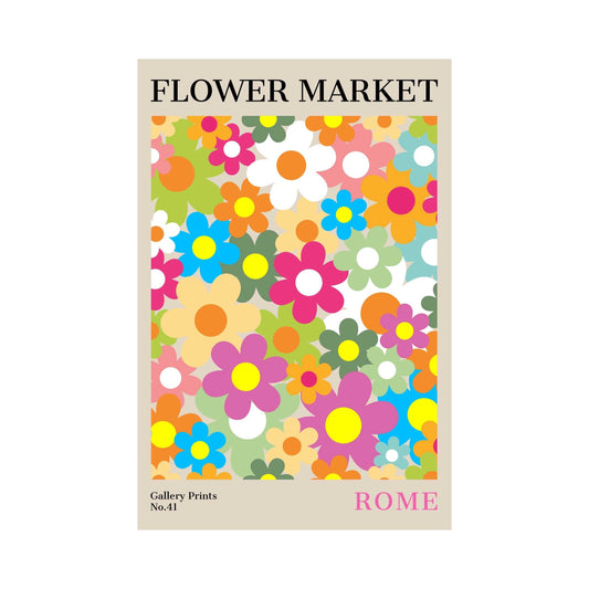 Rome Flower Market Poster | S01