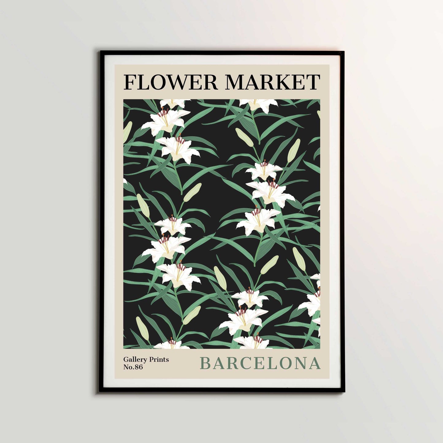 Barcelona Flower Market Poster | S02