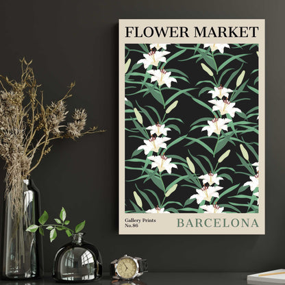 Barcelona Flower Market Poster | S02