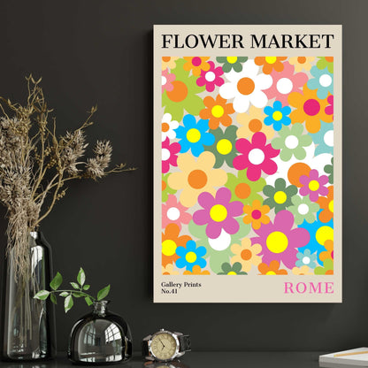 Rome Flower Market Poster | S01