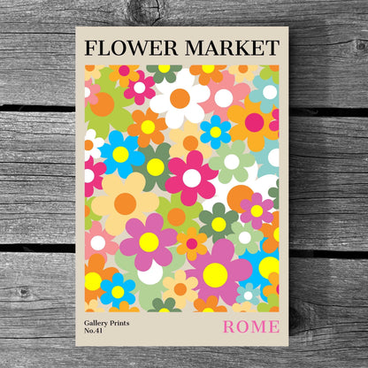 Rome Flower Market Poster | S01