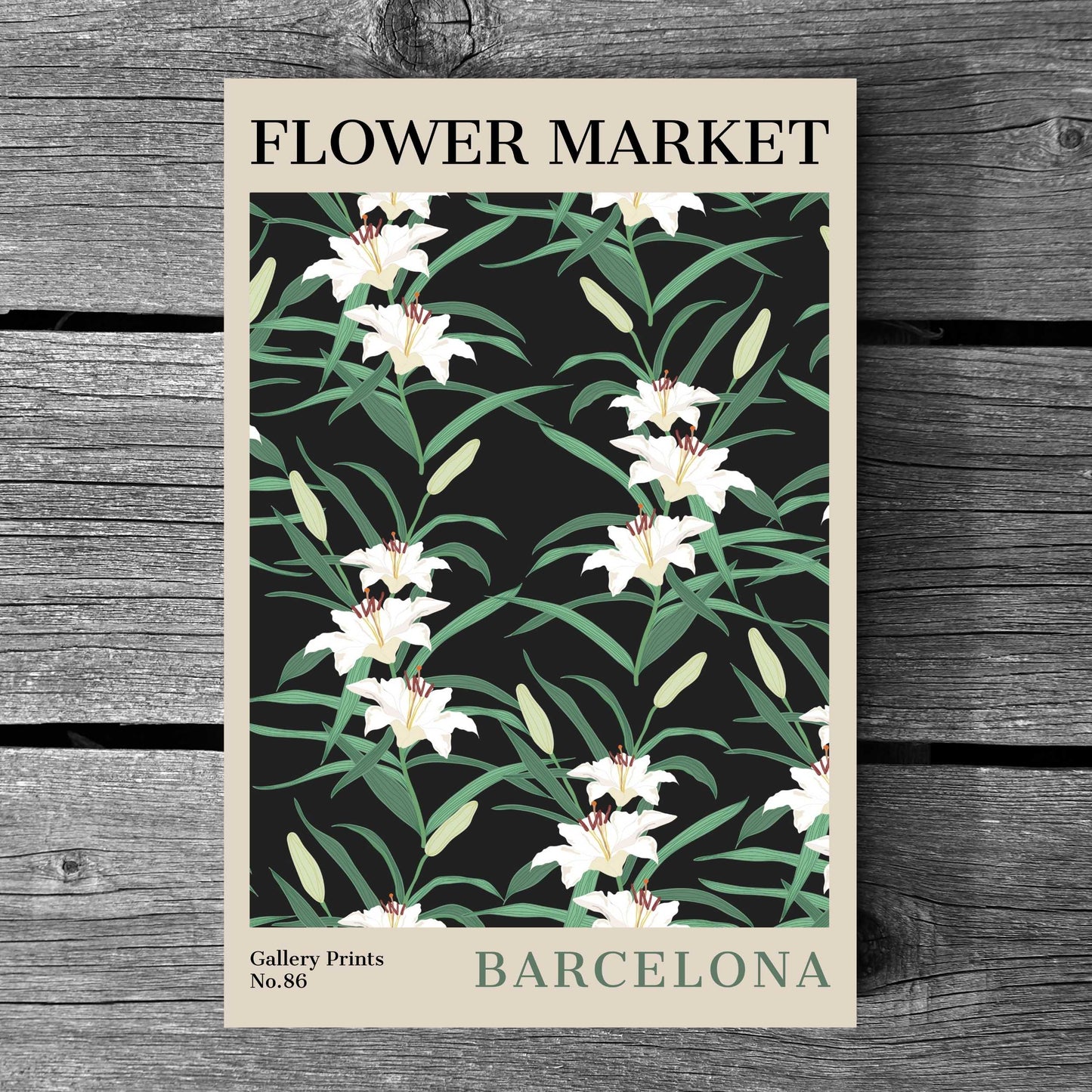 Barcelona Flower Market Poster | S02