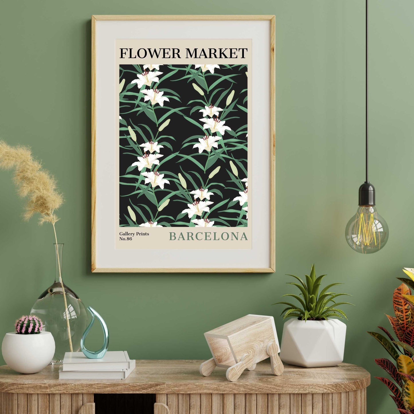 Barcelona Flower Market Poster | S02