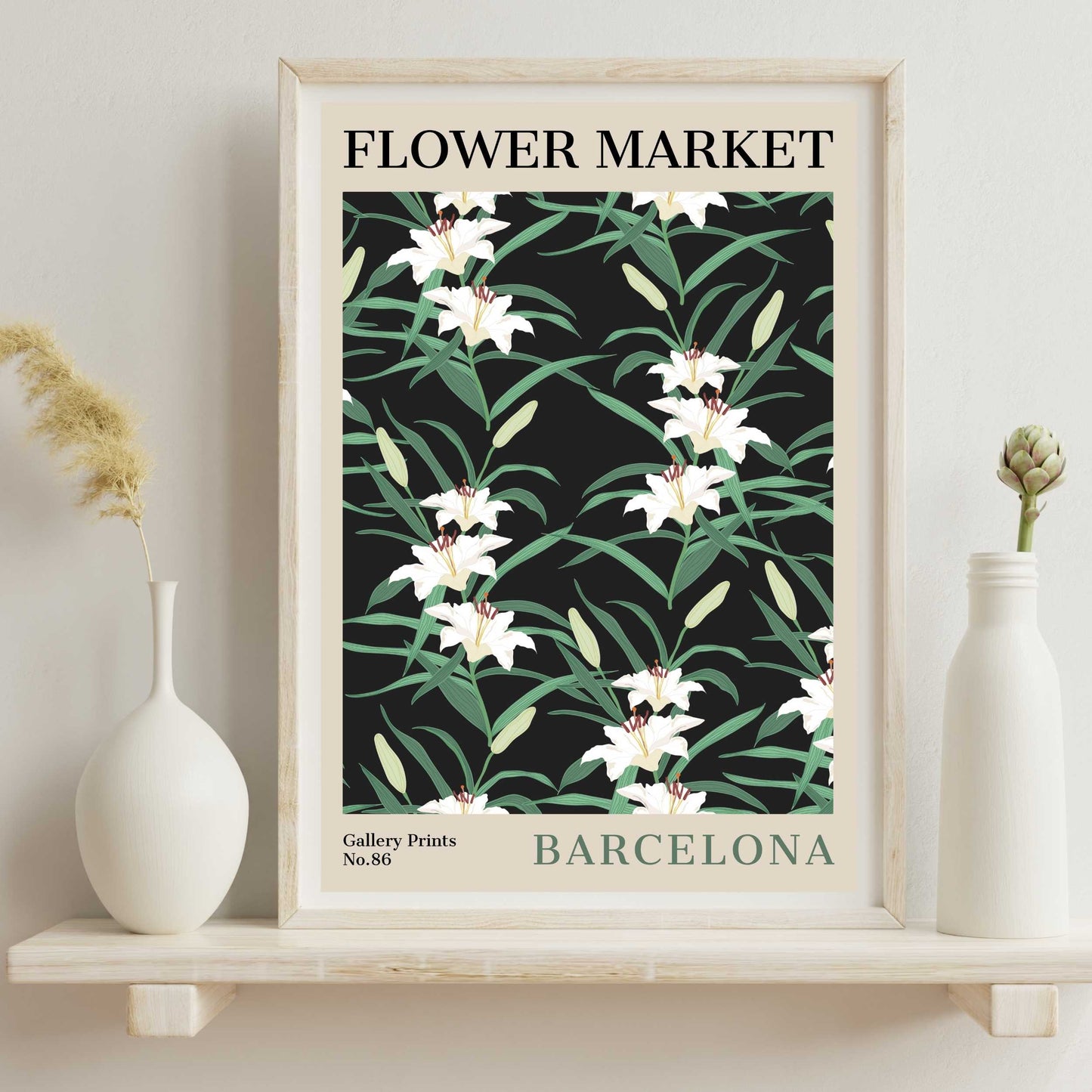 Barcelona Flower Market Poster | S02