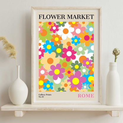 Rome Flower Market Poster | S01