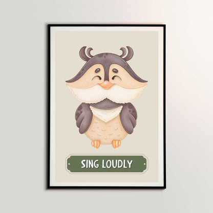 Sing Loudly Owl Poster | S01