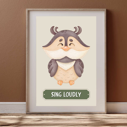 Sing Loudly Owl Poster | S01