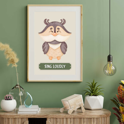 Sing Loudly Owl Poster | S01