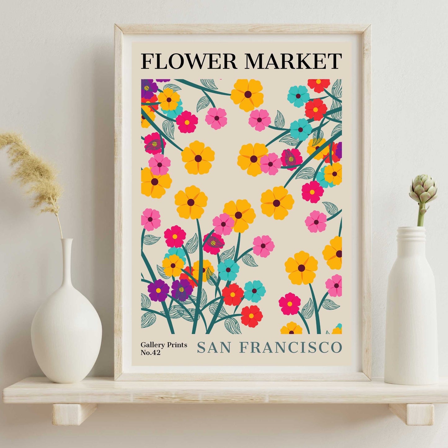 San Francisco Flower Market Poster | S01