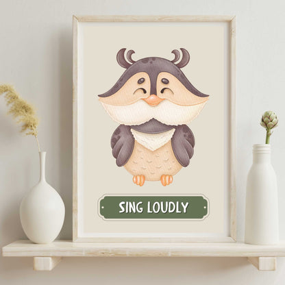 Sing Loudly Owl Poster | S01