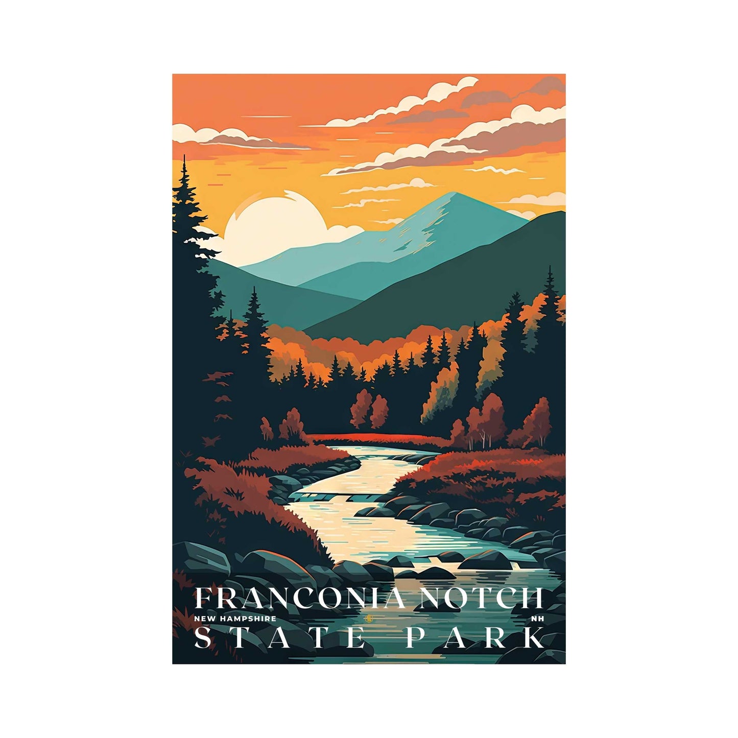 Franconia Notch State Park Poster | US Travel | S01