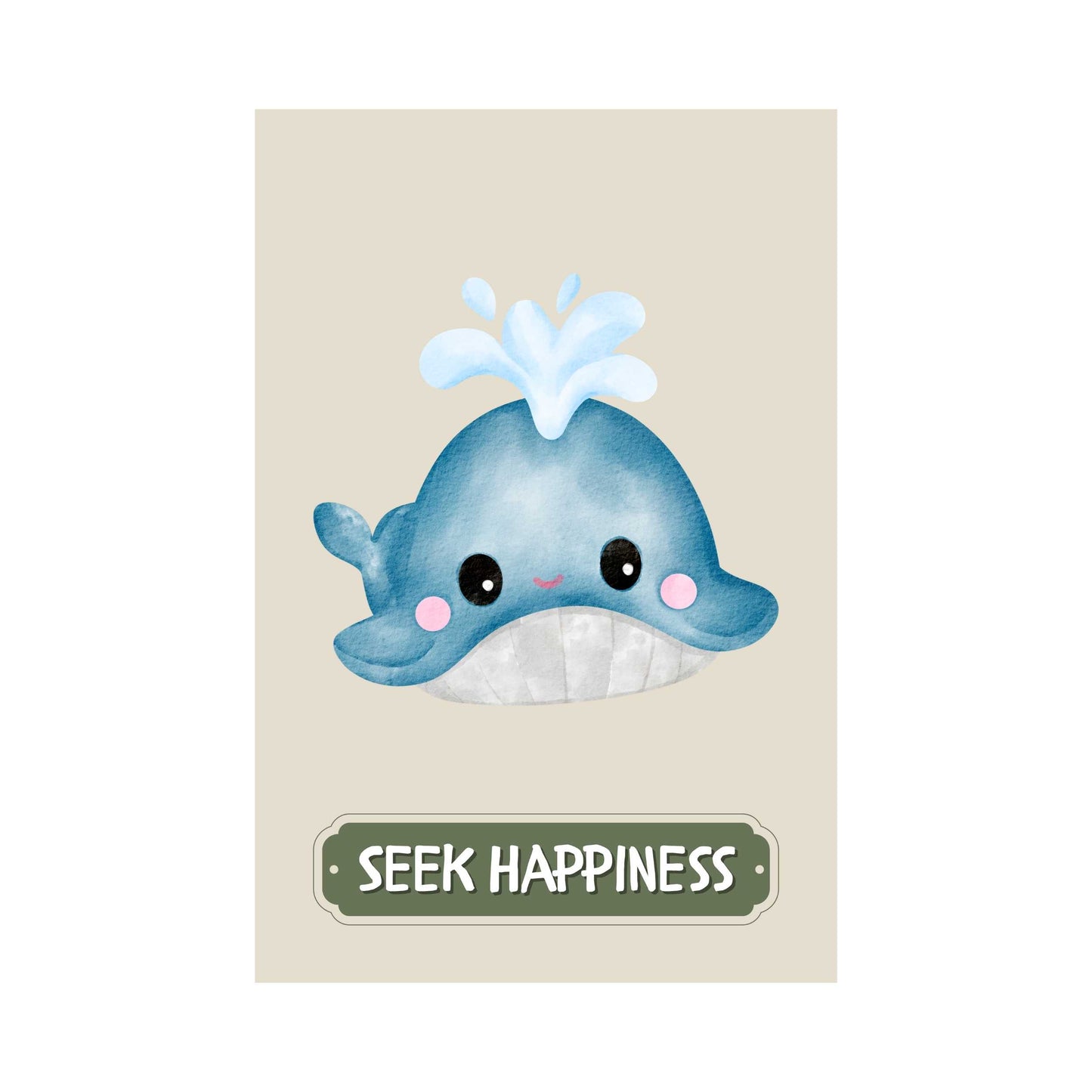 Seek Happiness Whale Poster | S01