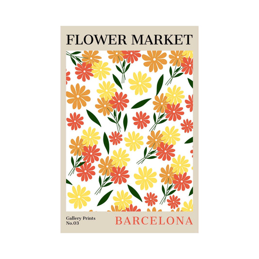 Barcelona Flower Market Poster | S01