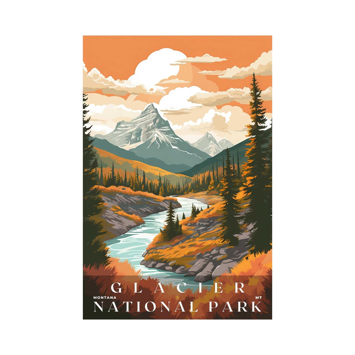 Glacier National Park Poster | US Travel | S01