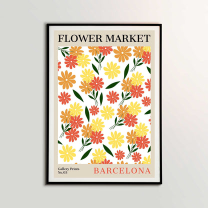 Barcelona Flower Market Poster | S01