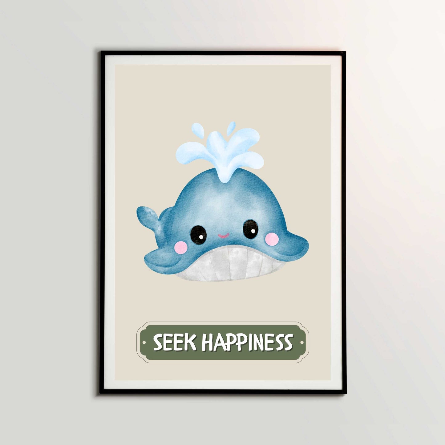 Seek Happiness Whale Poster | S01