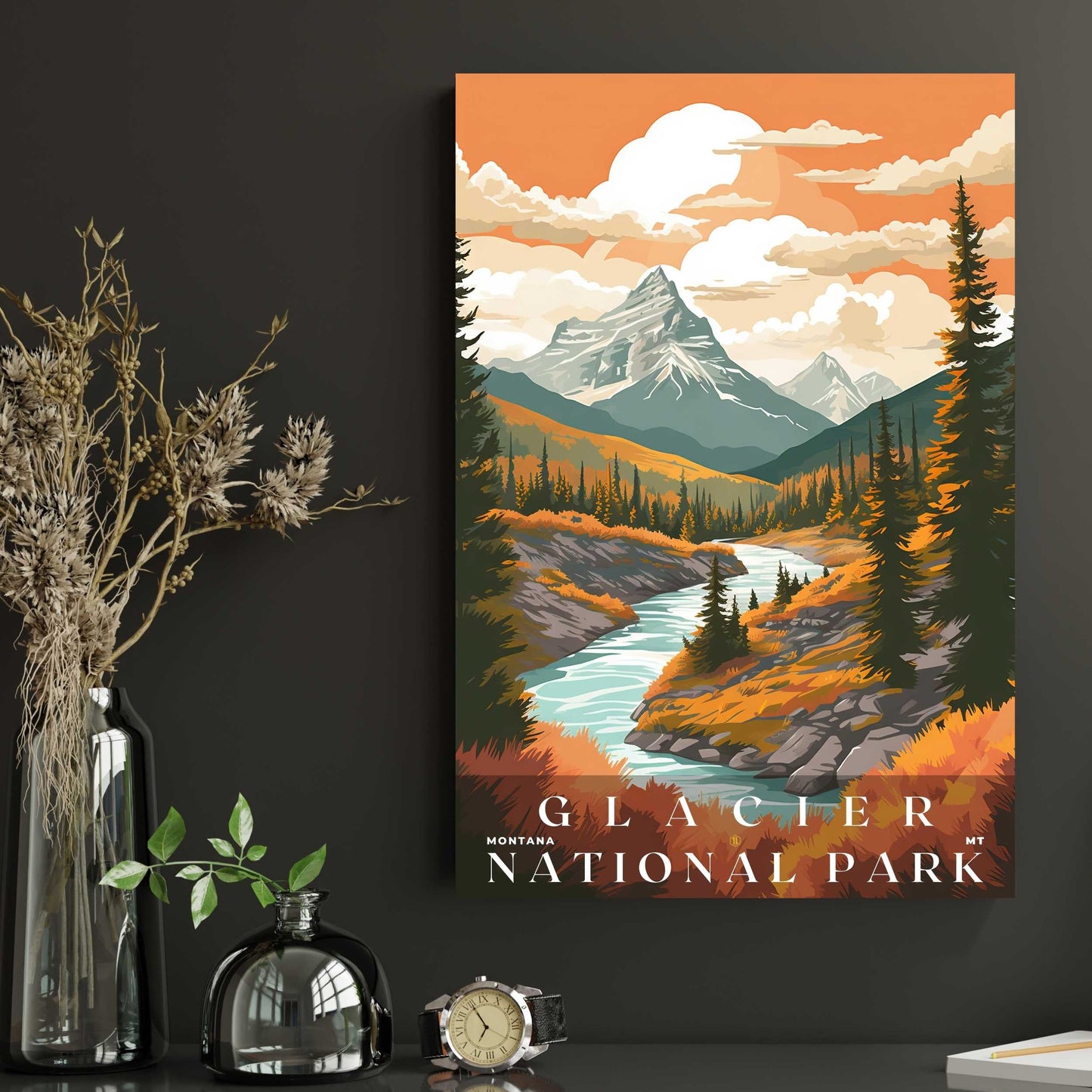 Glacier National Park Poster | US Travel | S01