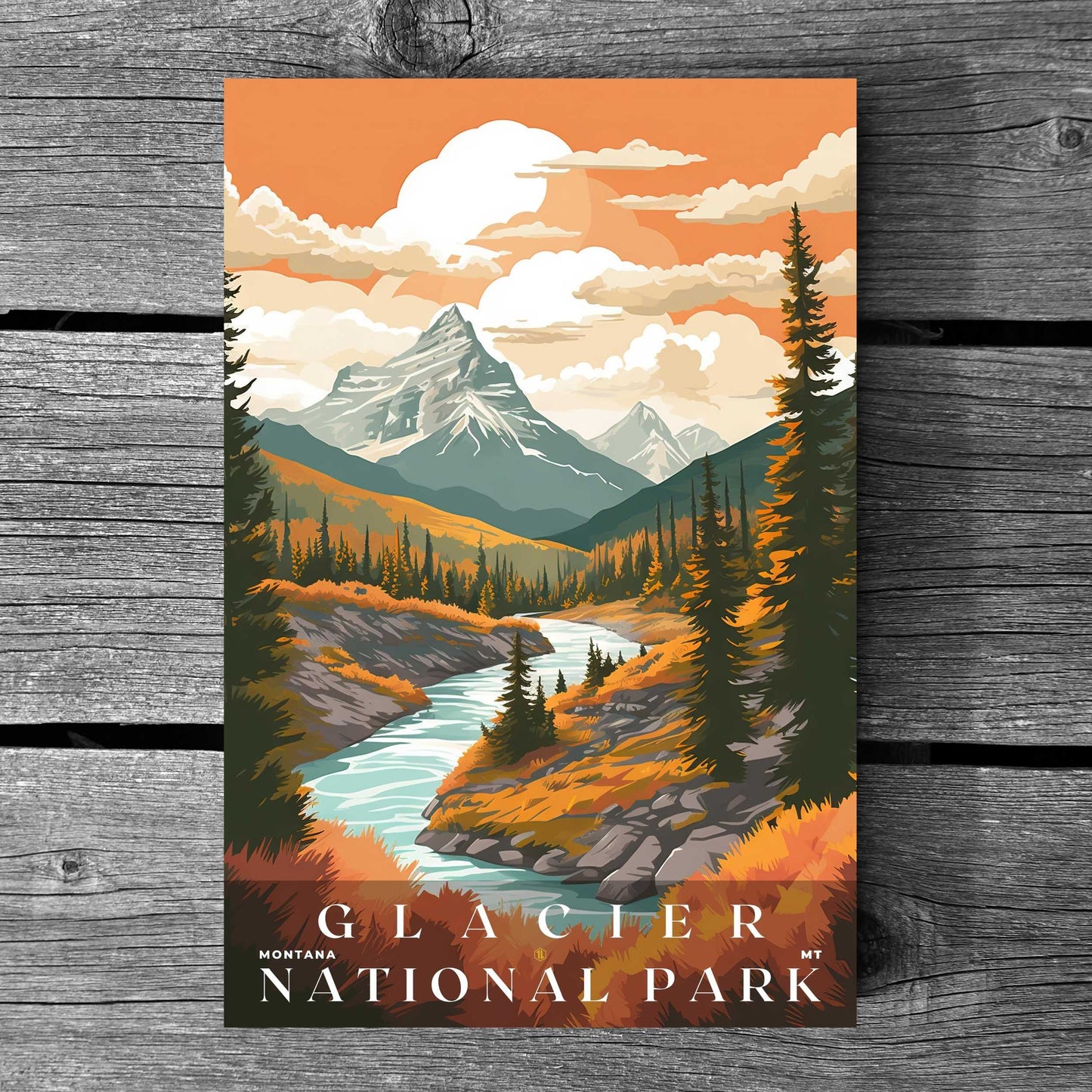 Glacier National Park Poster | US Travel | S01