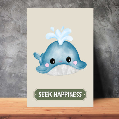 Seek Happiness Whale Poster | S01