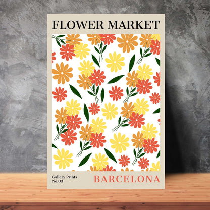 Barcelona Flower Market Poster | S01