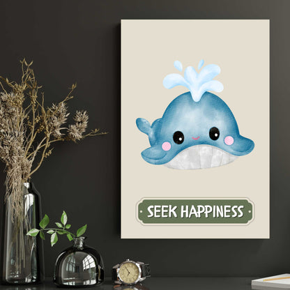 Seek Happiness Whale Poster | S01