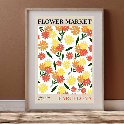 Barcelona Flower Market Poster | S01