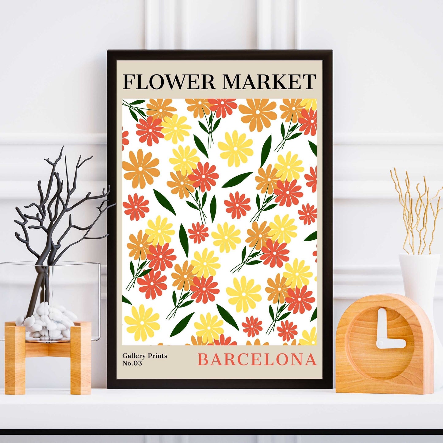 Barcelona Flower Market Poster | S01
