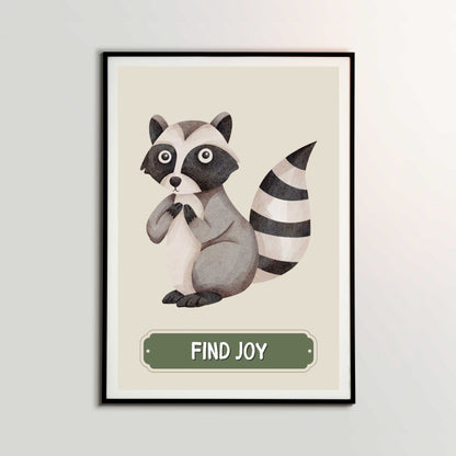 Find Joy Raccoon Poster | S01