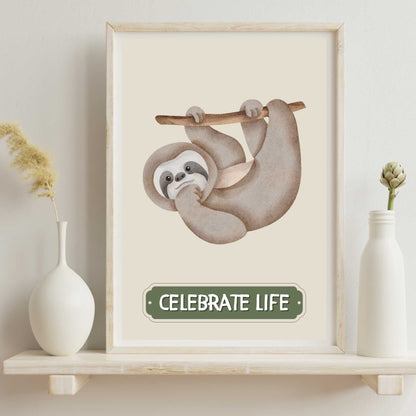 Celebrate Life Sloth Poster | S01