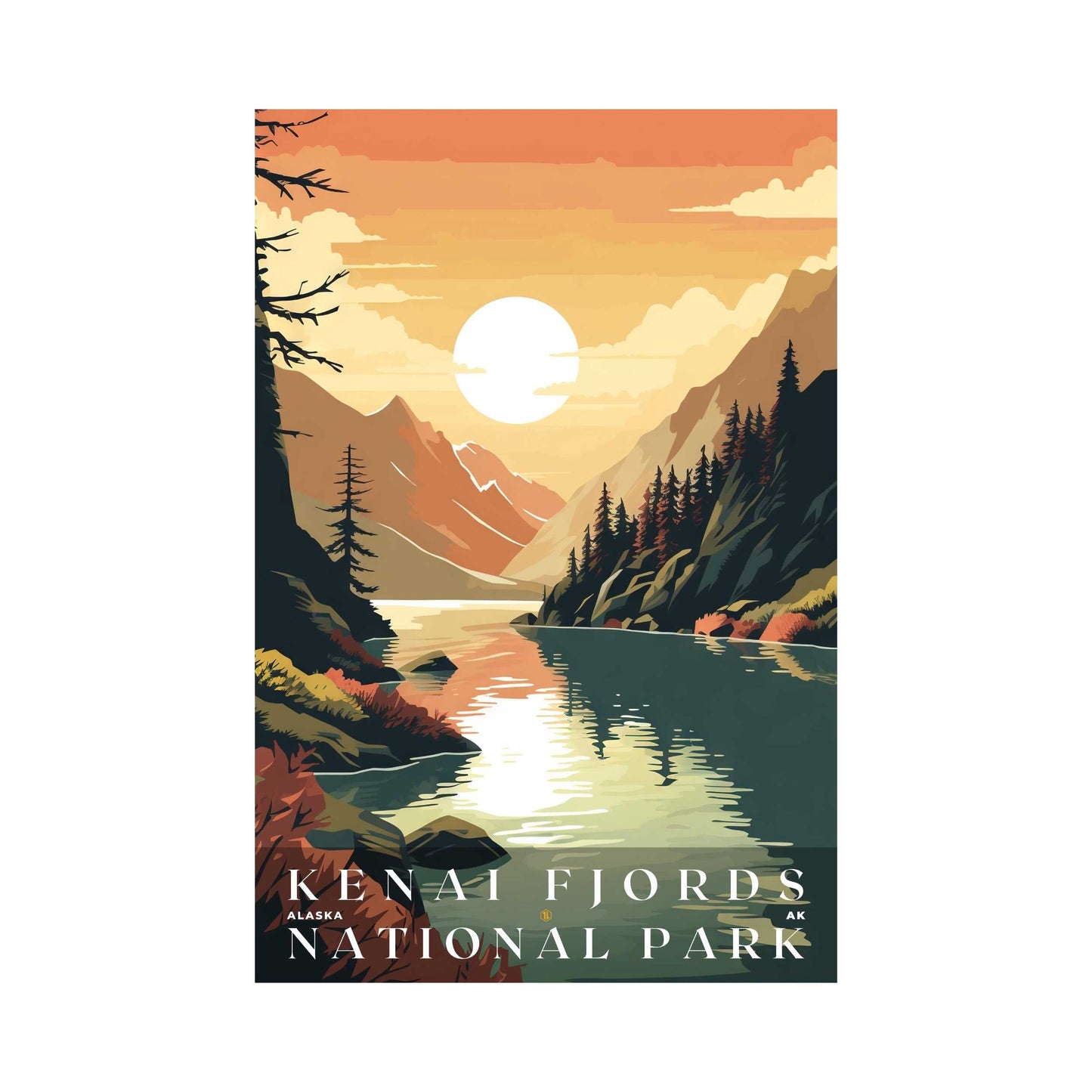 Kenai Fjords National Park Poster | US Travel | S01