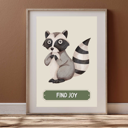 Find Joy Raccoon Poster | S01