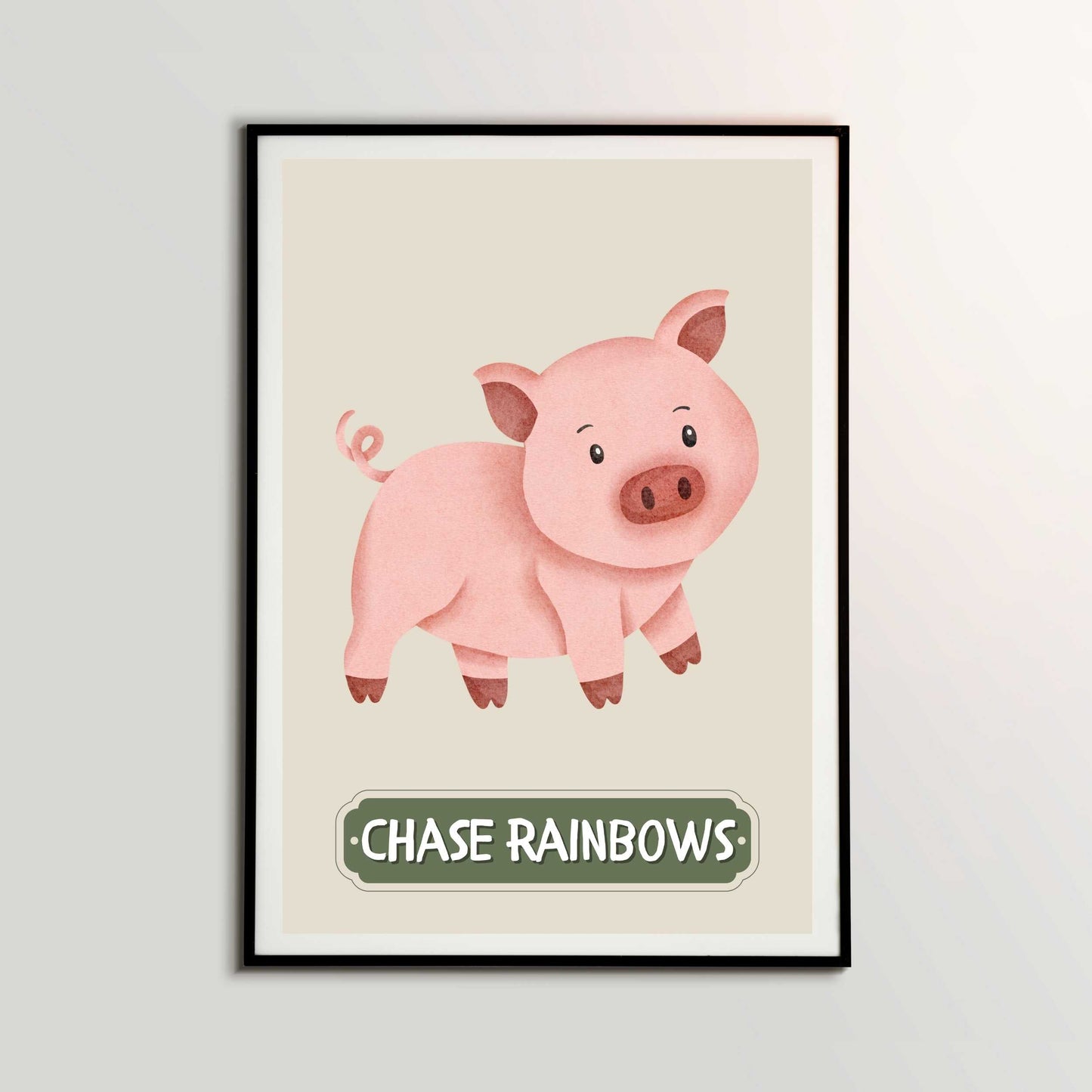 Chase Rainbows Pig Poster | S01