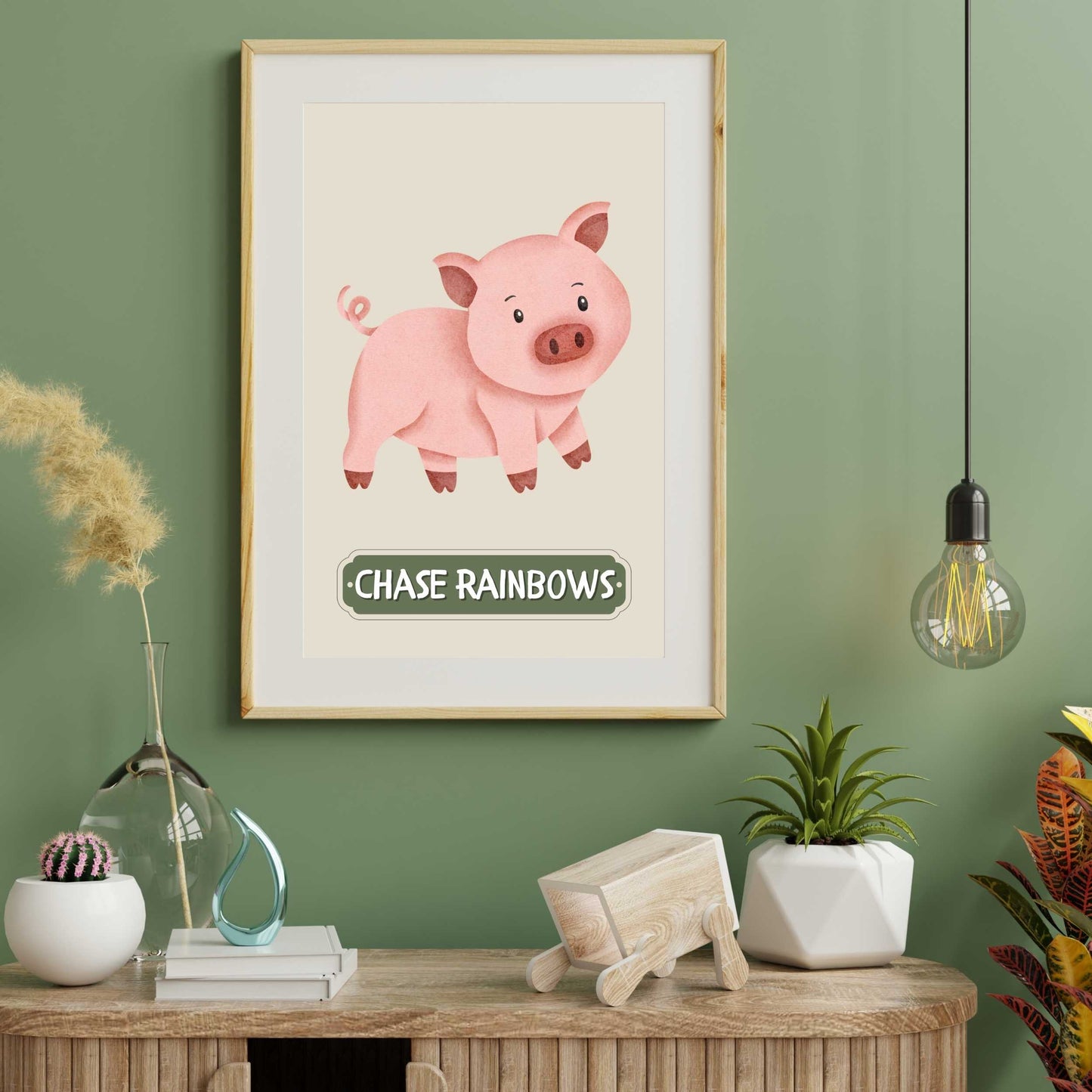 Chase Rainbows Pig Poster | S01