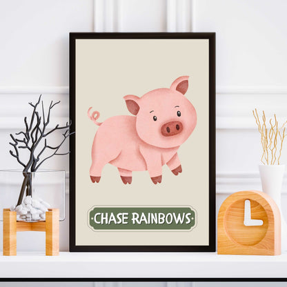 Chase Rainbows Pig Poster | S01