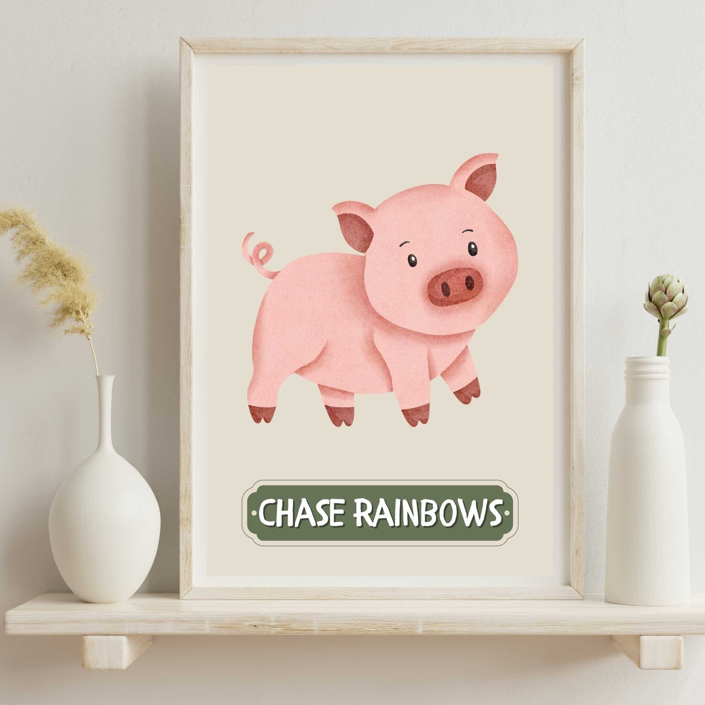 Chase Rainbows Pig Poster | S01